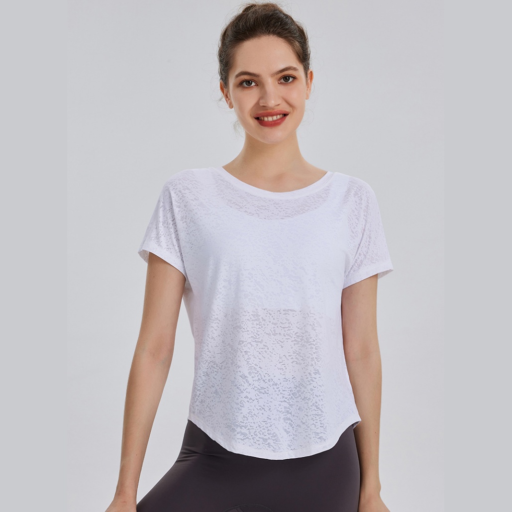 Womens Burnout Yoga T-Shirt Short Sleeve Athletic Top